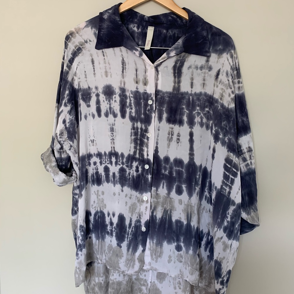 Tie dye button up shirt